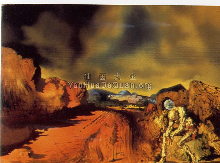 长着蓝绣球脑袋的人 - 萨尔瓦多·达利